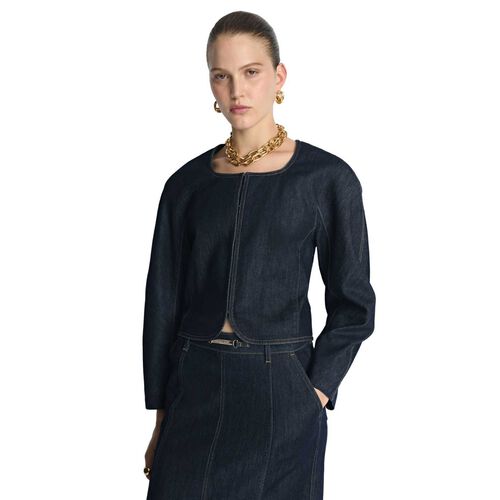 Veronika Maine Denim Cropped Jacket